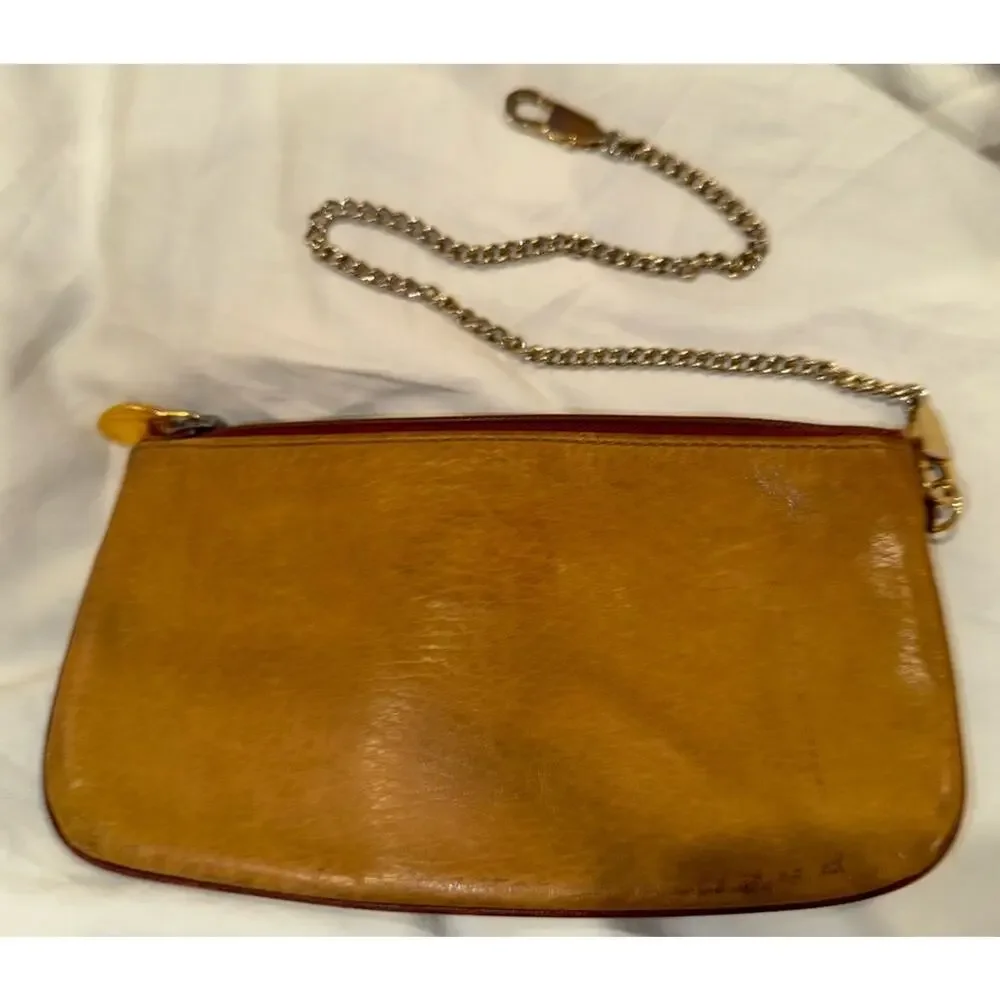 Authentic Vintage Must de Cartier Mustard Yellow Leather Wristlet / Pouch - Picture 3 of 8